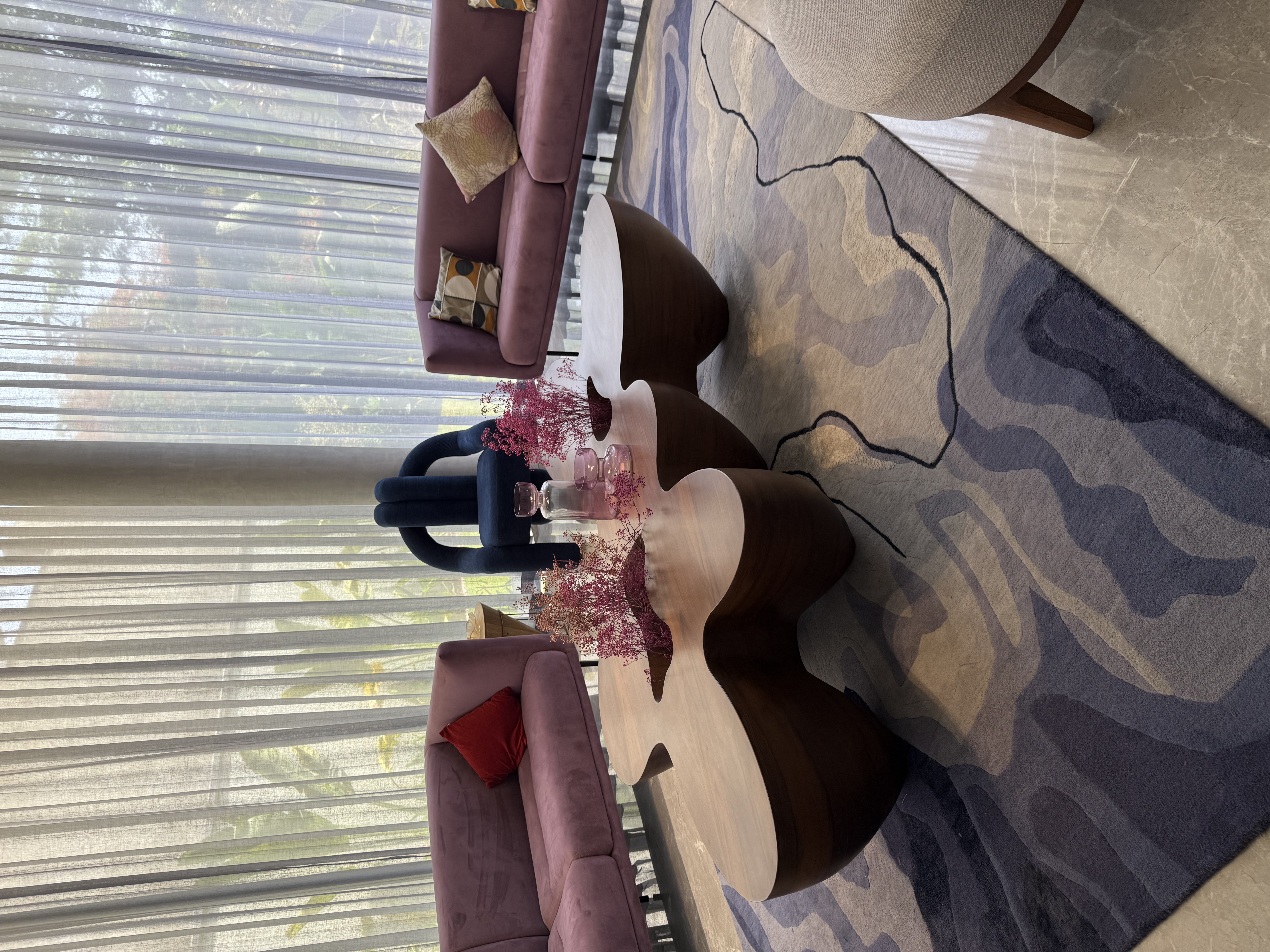 Artisanal rug in a contemporary living room