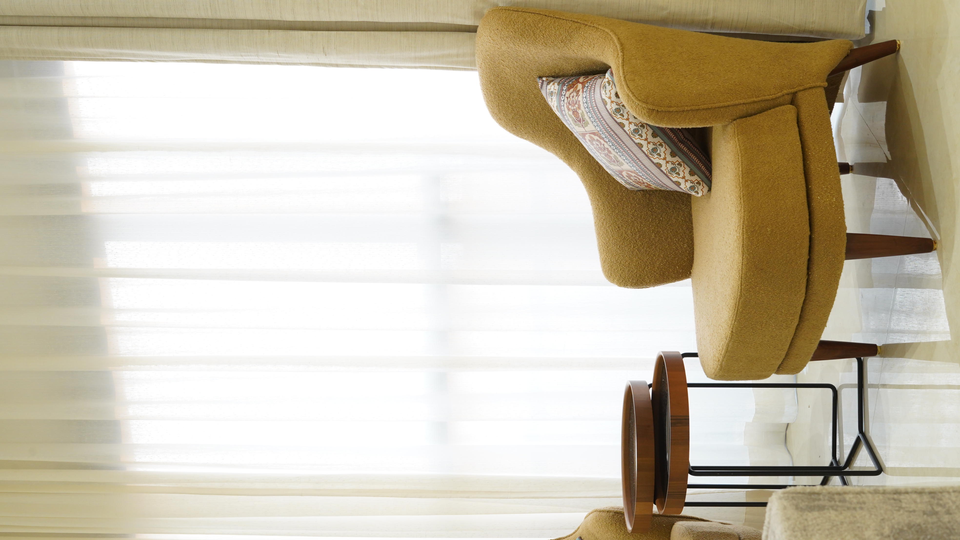 Artisanal rug in a contemporary living room